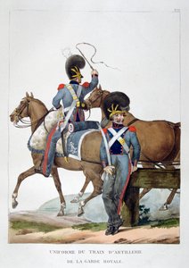 Uniform eines Regiments der Pferdeartillerie der königlichen Garde, Frankreich, 1823