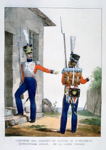 Uniform des Schweizer 7. Infanterieregiments der königlichen Garde, Frankreich, 1823 von Charles Etienne Pierre Motte