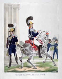 Uniformen der Wachen des französischen Königskorps, 1823 von Charles Etienne Pierre Motte