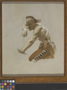 Studie für Indianer bei der Büffeljagd durch Indianer