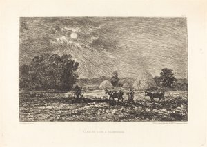 Mondschein in Valmondois von Charles Francois Daubigny