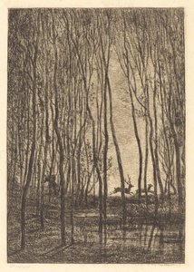 Hirsche im Wald (Les Cerfs sous bois) von Charles Francois Daubigny