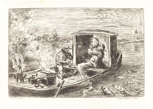 Stromabwärts fahren von Charles Francois Daubigny