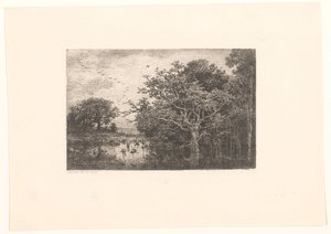 Sumpf mit Störchen von Charles Francois Daubigny