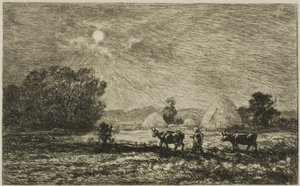 Mondlicht in Valmondois von Charles Francois Daubigny