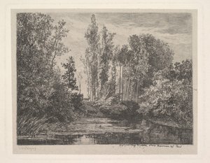 Hirsche am Wasser, 1850 von Charles Francois Daubigny