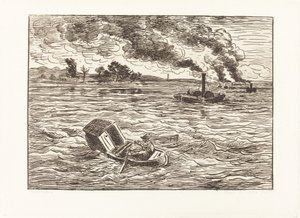 Dampfschiffe (Les Bateaux à vapeur) von Charles Francois Daubigny