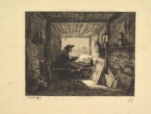 Das Bootstudio, aus der Serie Reise im Boot, 1862, 1861 von Charles Francois Daubigny