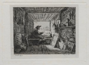 Die Bootsfahrt: Das Studio auf dem Boot, 1861 von Charles Francois Daubigny