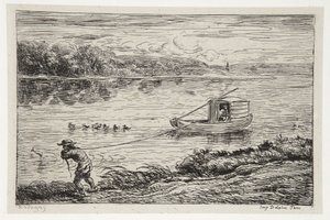 Der Schiffsjunge zieht die Leine von Charles Francois Daubigny