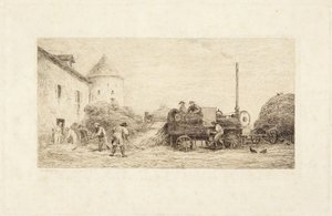 Die Dreschmaschine von Charles Francois Daubigny