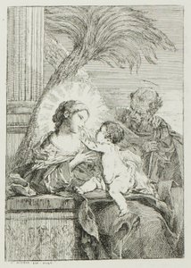 Ruhe der Heiligen Familie in Ägypten von Charles Francois Hutin