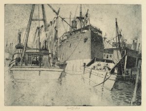 Chelsea Docks, Beladen des Schiffes, 1907