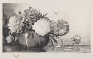 Ohne Titel (Pfingstrosen in einer Schale) von Charles Frederick William Mielatz