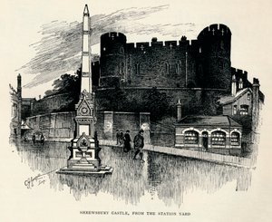 Shrewsbury Castle, vom Bahnhofshof, um 1893, 1894