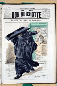 Cover von „Le Don Quixote“, Nummer 121, Satirisch in Farben von Charles Gilbert Martin