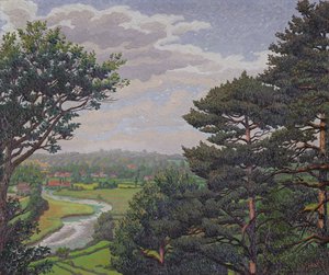 Der Fluss Avon, nahe Salisbury von Charles Ginner