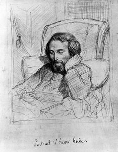 Heinrich Heine (1797-1856), deutscher Schriftsteller. Zeichnung von Charles Gleyre.