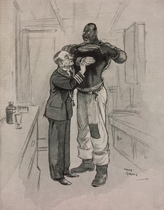 Die schwarze Pest, ein Hypochonder, Karikatur von Chas Grave (1886-1944) aus The Tatler, Nr. 1415, 8. August