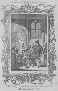Der Herzog von Northumberland macht eine demütige Unterwerfung gegenüber dem Earl of Arundel, 1773