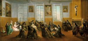 Die Karmelitinnen im Wärmesaal, Mitte des 18. Jahrhunderts von Charles Guillot