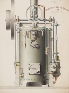Vertikale Dampfmaschine, 5 PS von Charles Gustav Louis Phillips
