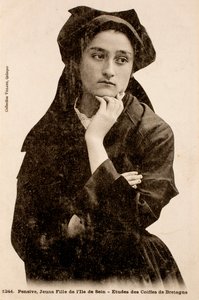 Junges Mädchen von der Insel Sein/Finistere/Bretagne/Frankreich von Augustus Kollner