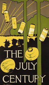 Reproduktion eines Plakats, das für die Juli-Ausgabe des Century Magazine wirbt, veröffentlicht in New York von Charles Herbert Woodbury
