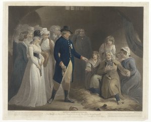 George III besucht mit seiner Familie das Gefängnis in Dorchester von Charles Howard Hodges