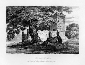 Schloss Lochleven, Schottland, das Gefängnis von Maria Stuart, 1840 von Charles J. Smith