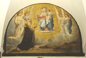 Jungfrau überreicht Rosenkranz an San Damiano