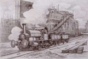 Die Werftlokomotive (Lithografie)