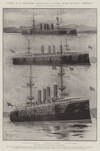 Matrosen als Krönungsdekoration, ein lebendes Gerät auf der HMS Terrible