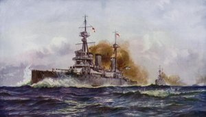 Ein berühmter Schlachtkreuzer - HMS Invincible von Charles John de after Lacy