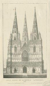 Lichfield Kathedrale - Westfront: Gravur
