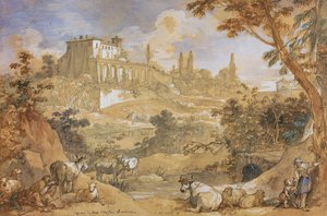 Blick auf das Casino von Don Maffeo Barberino von Charles Joseph Natoire