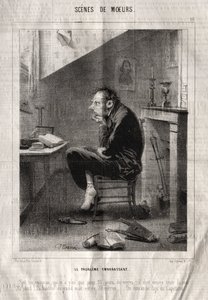 Szenen der Sitten: Das peinliche Problem... von Charles Joseph Traviès de Villers