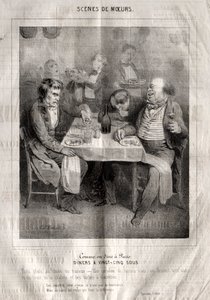 Szenen der Sitten: Wie man in Paris speist. Abendessen für fünfundzwanzig Sous. Drei Gerichte nach Wahl des Gastwirts von Charles Joseph Traviès de Villers