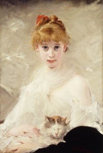 Junges Mädchen mit Katze; La Jeune Fille au Chat