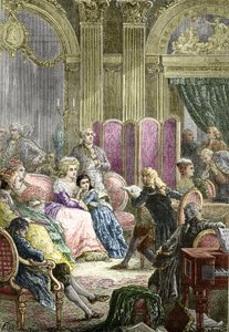 Der Salon von Suzanne Curchod und Madame Necker (Gravur)