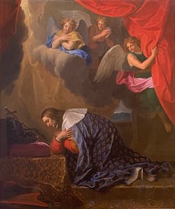 Heiliger Ludwig im Gebet, die Dornenkrone verehrend von Charles Le Brun