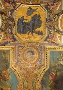 Krieg um die Rechte der Königin im Jahr 1667, Deckenmalerei aus der Galerie des Glaces von Charles Le Brun