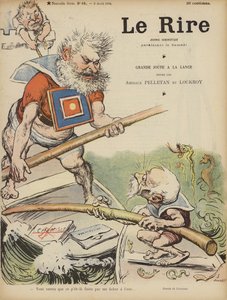 Karikatur der französischen Politiker Camille Pelletan und Edouard Lockroy. Illustration für Le Rire