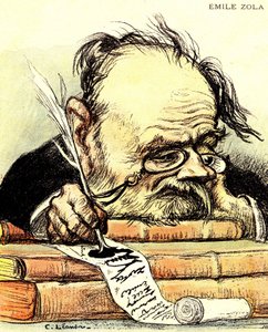 Karikatur von Emile Zola, Illustration von Charles Leandre in „The Rire“