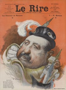Henri Maurice Berteaux, französischer Verteidigungsminister. Illustration für Le Rire