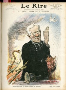 Illustration von Charles Léandre (1862-1934) für das Titelblatt von Le Rire, 31/01/14 - Wenn Abbé Lemire den Vorsitz geführt hätte... - Religion Glaube - Abbé Jules Auguste Lemire (1853-1928)