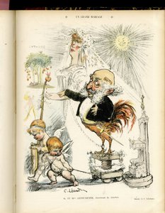 Illustration von Charles Leandre in Le Rire, 22/10/04 - Eine große Hochzeit - Hochzeit - Hahn, Meyer Arthur - Animalisierung von Charles Leandre