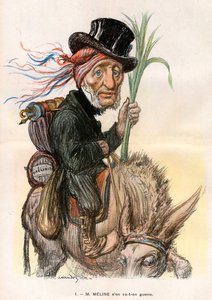 Jules Méline (1838-1925), französischer Politiker, Landwirtschaftsminister - Karikatur von Charles Léandre (1862-1934) in „Le Rire“ vom 12. April 1902