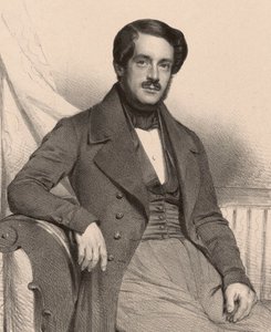 Porträt des Komponisten Francesco Masini 1804-1863, 1837 von Charles Louis Baugniet