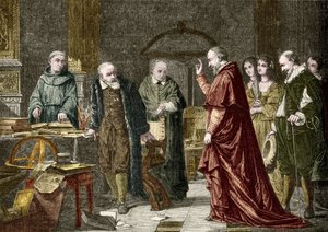 Gefangenschaft von Galileo Galilei genannt Galilei, italienischer Astronom (1564-1642), Gravur nach dem Gemälde von Charles Muller von Charles Louis Lucien (after) Muller